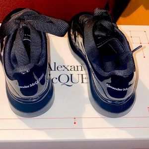 Toddler Alexandria McQueen. Black patent leather